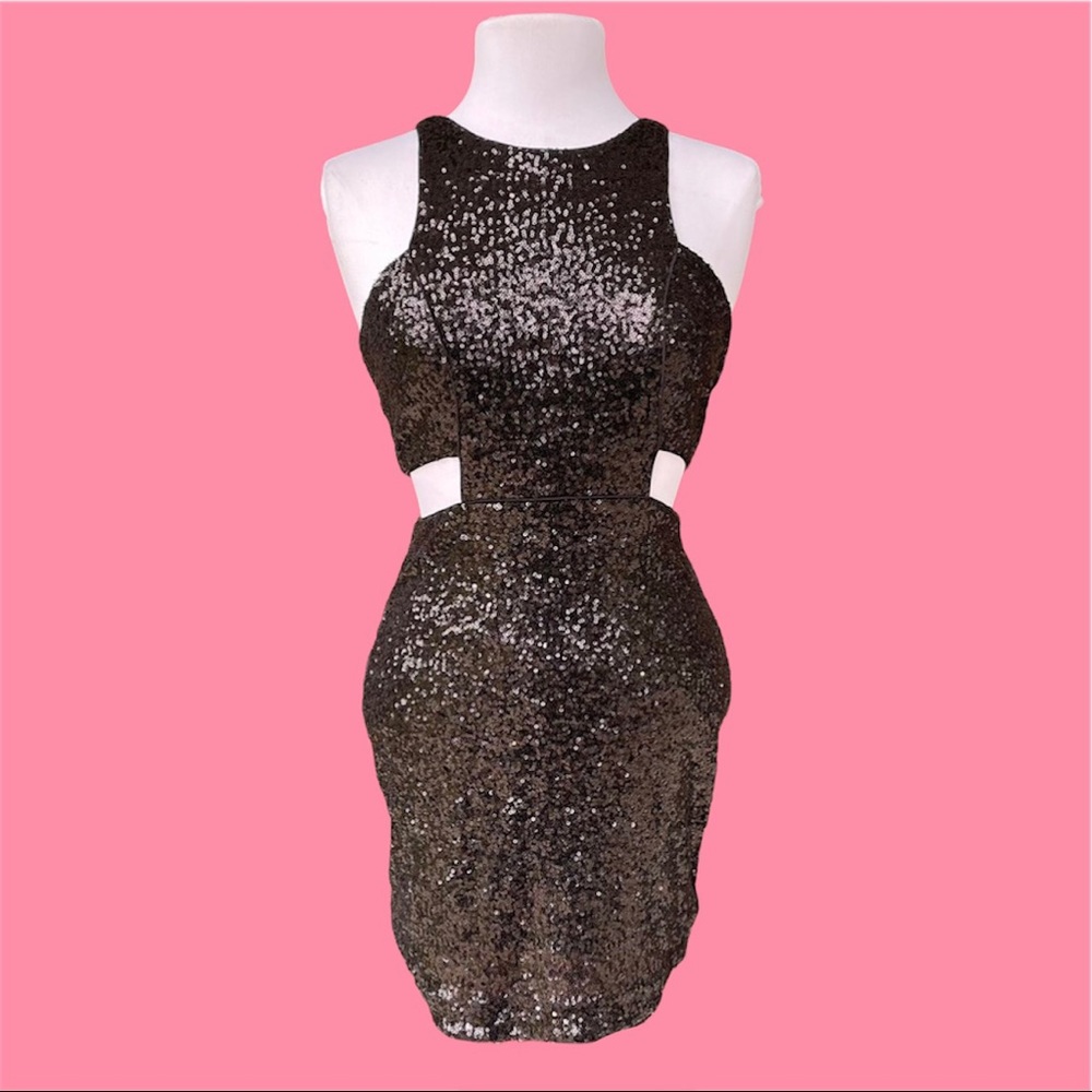 Express Sequin Cutout Dress
